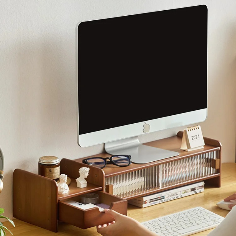 Document Holder Monitor - ‌Monitor Stand with Drawer-Adjustable Computer Desk